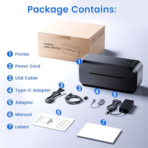 Bluetooth Thermal Shipping Label Printer, Wireless 4x6 Label Printer for Shipping Packages & Small Business, Compatible with Android, IOS, Windows and Mac, Widely Used for Ebay, Amazon, Shopify, Etsy 8