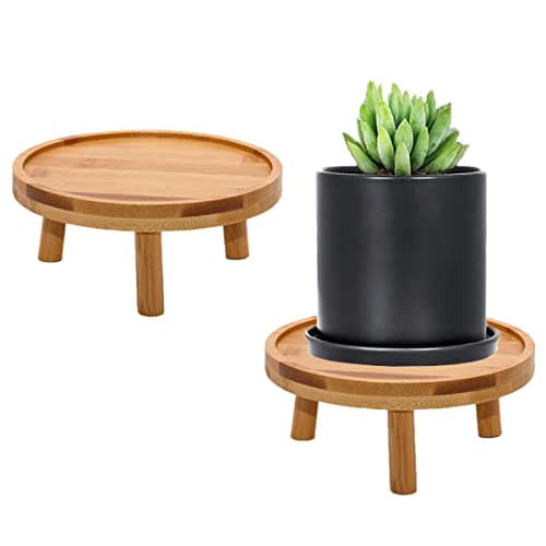 ARTORA Mid Century Modern Plant Stand, Wood Indoor Plant Holder Succulents Plant Pot Raiser Decorative Corner Planter Stand for Small to Medium Plants (Natural 2PCS)
