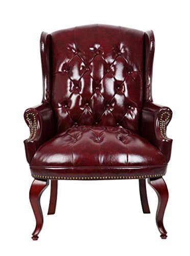 Boss Office Products Wingback Traditional Guest Chair in Burgundy, high-Back (B809-BY) 6