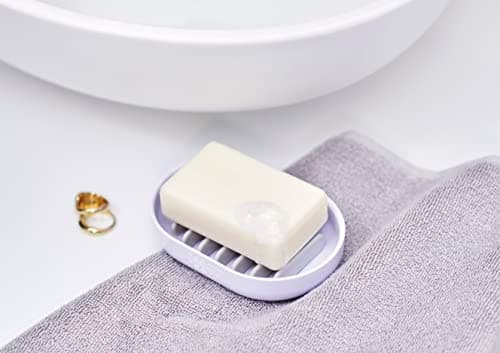 Joseph Joseph Duo Quick-Drain Soap Dish Holder, Soap Cup Tray Stand for Bathroom & Kitchen, White 5