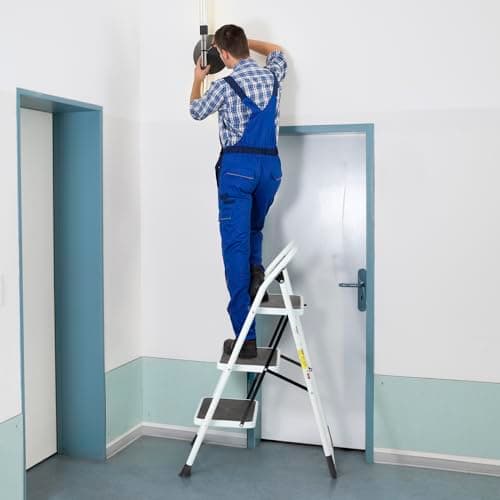 Winado 3 Step Ladder, Folding Step Stool with Wide Anti-Slip Pedal, Lightweight Convenient Handgrip Sturdy Steel Ladder, Portable Steel Step Stool 330 LB Capacity 7