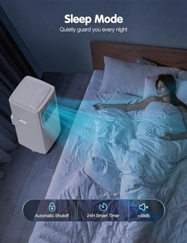 Grelife Portable Air Conditioners,8000BTU 4-in-1 AC Unit with Fan&Dehumidifier,Powerful Cooling up to 350 sq.ft,Portable AC with Smart/Sleep Mode,LED Display,Remote Control,48dB Quiet,24H Timer 3