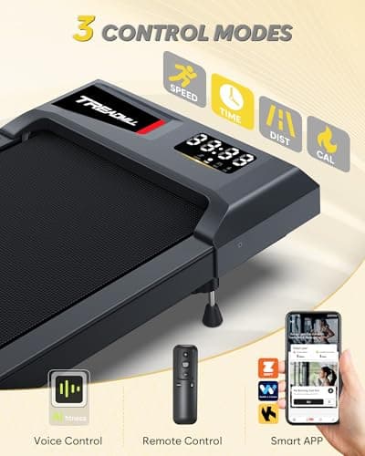 Walking Pad with Incline, Walking Pad Treadmill 265 lb Capacity, Works with KINOMAP WELLFIT APP, 2.5HP Running Pad Small Treadmill for Home Office Apartment 5