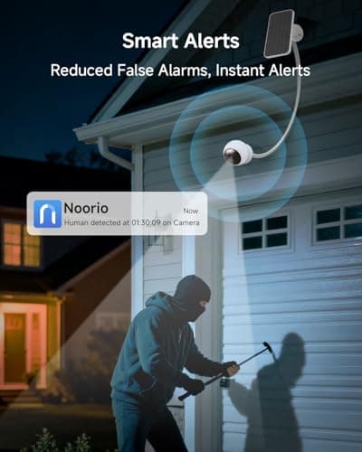 Noorio Solar Security Cameras Wireless Outdoor, 1080P Battery Powered Magnetic Outdoor Camera with AI Motion Detection, 2.4G WiFi Home Security Camera Color Night Vision, 32GB Local Storage 8