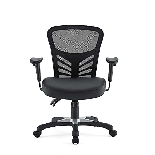 Modway Articulate Mesh Office Chair with Fully Adjustable Vegan Leather Seat In Black 10