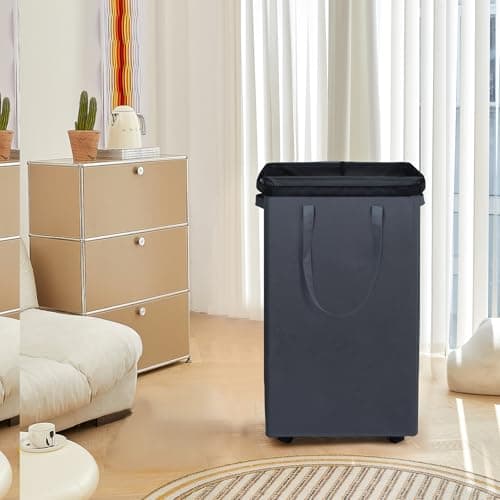 DOKEHOM 90L X-Large Laundry Basket with Removable Wash Bag on Wheels, Collapsible Rolling Laundry Hamper, Foldable Clothes Organizer, Folding Washing Bin (Grey) 9