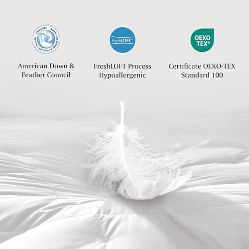 Martha Stewart 3 Inch White Down Feather Mattress Topper - King Size Fluffy White Feather Bed Topper 100% Cotton Cover Fabric Ultra Soft Pillow Top Featherbed for Bedroom（78" x 80"） 6