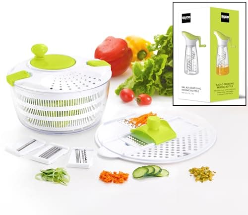 Best Rated Salad Spinner. Salad Maker. Vegetable Washer and Lettuce Crisper. Lettuce Spinner and Fruit Washing Bowl with Strainer. Fruit Washer with Mandoline. BPA Free. Dressing Bottle Included