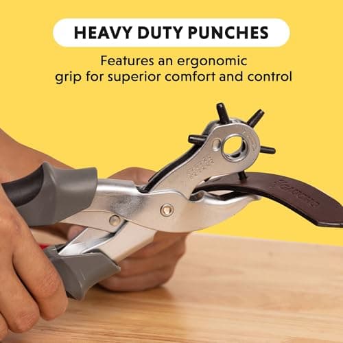 General Tools Revolving Punch Pliers 73 - 6 Multi-Hole Sizes For Leather, Rubber, & Plastic - Hobbies & Crafts 6