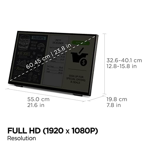 ViewSonic TD2465 24 Inch 1080p Touch Screen Monitor with Advanced Ergonomics, HDMI and USB Inputs 5