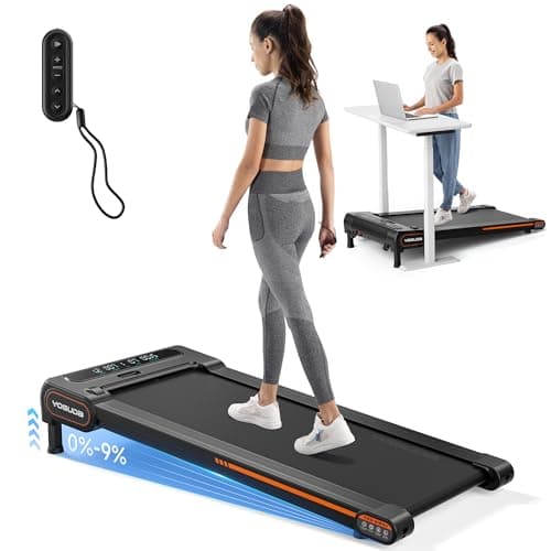 YOSUDA Walking Pad with Auto Incline, Under Desk Treadmills with 350LBS Weight Capacity, 3-Slope Incline and Large LED Display, Black