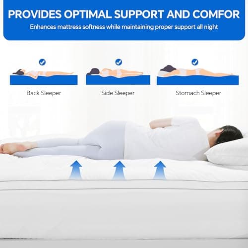HOMBYS 2 Inch Thick Queen Size Sofa Bed Mattress Protector, 60'' x 72'' Waterproof Mattress Pad Cover with Deep Pocket, Pull Out Couch Pad Topper (White) 6