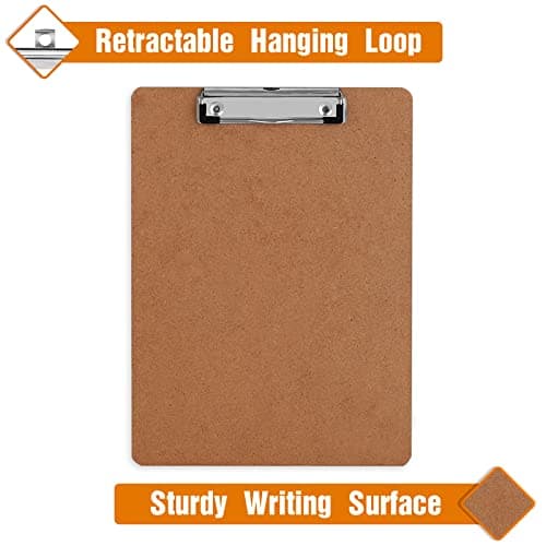 Clipboards, HERKKA 25 Pack Hardboard Office Clipboards Low Profile Clip Standard A4 Letter Size, ECO Friendly 5