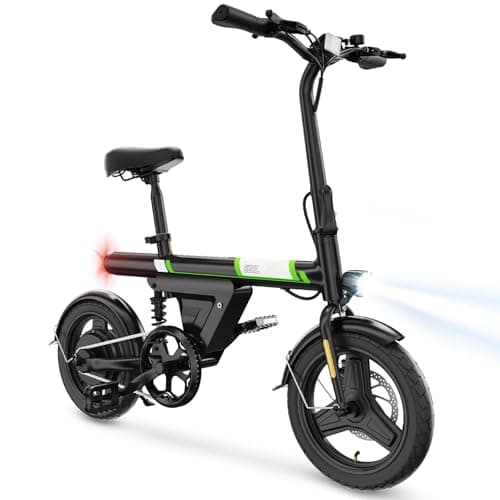AYOLNY Mini Foldable Electric Bike for Adults, 750W Peak Folding Ebike, 36V 7.8Ah Battery 15 Miles, 14" Small Adult Electric Bicycle for Commuting (Ebike, Black)