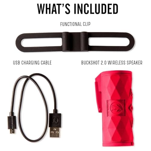 Outdoor Tech - Buckshot 2.0 Bluetooth Speaker, Red - Portable Speaker, Rugged Waterproof Wireless - Perfect for Biking, Boats, Camping, Hiking, Pool, Beach, Golf Cart 3