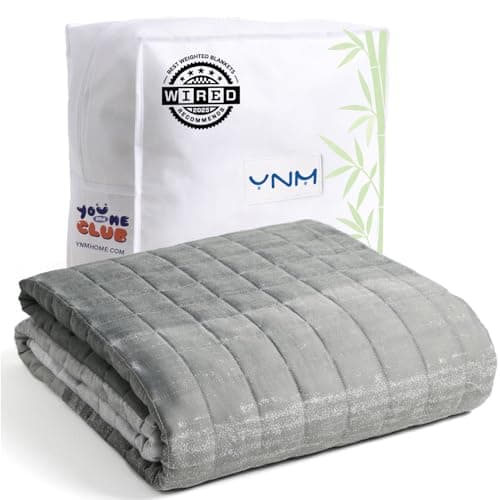 YnM Cooling Weighted Blanket — Oeko-Tex Certified Material (Gradient Dark Grey, 60"x80" 20lbs), Suit for One Person(~190lb) Use on Queen/King Bed