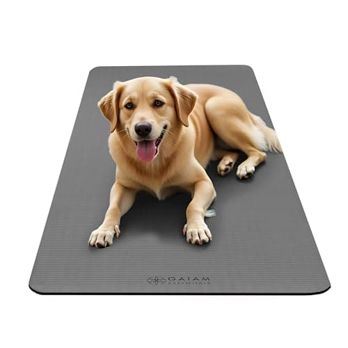 Gaiam Essentials Thick Yoga Mat Fitness & Exercise Mat with Easy-Cinch Carrier Strap, Grey, 72"L X 24"W X 2/5 Inch Thick, 10mm 7