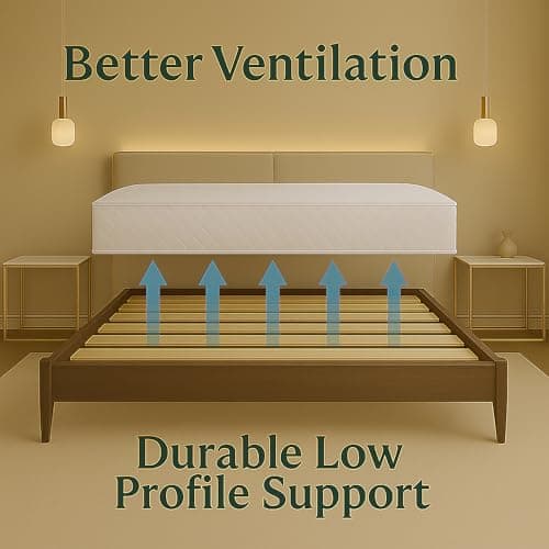 Treaton, Queen Size Bunkie Board – Heavy Duty Horizontal Bed Slats & Wooden Support Board for Sagging, Under Bed-Support, Box Spring Alternative, Platform Bed and Replacement 7
