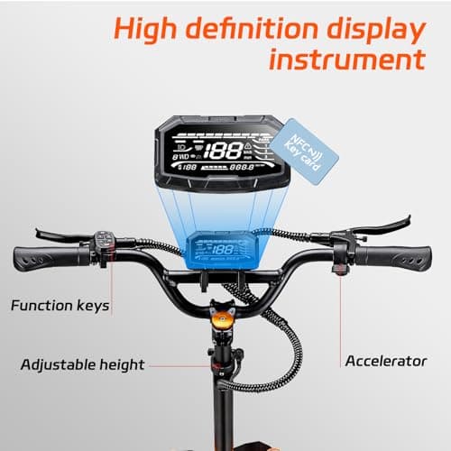 JAYSIMXIN Cheevalry S11pro Electric Scooter Adults,8000W Motor,55 mph Top Speed,with 11" All Terrain Tires,NFC,Smart Display,Dual Brake & Dual Suspension Commuting E-Scooter for Adults with Seat 8