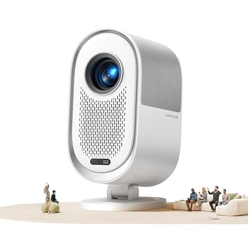 Home Theater Projector with Dolby Audio & 20W Speakers, 1080P 4K Supported WiFi6 Projector with Bluetooth & HDMI ARC, Auto Focus Projector for Family Movie Nights (White)