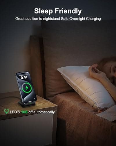 15w Android Wireless Charging Stand for Google Pixel 9 Pro XL 8 Pro 7 pro 7a 7 6 pro, QI Wireless Charger Station for Samsung Galaxy S24 S23 S25 Ultra Apple iPhone 16e 16 15 14 Power Adapter Included 6