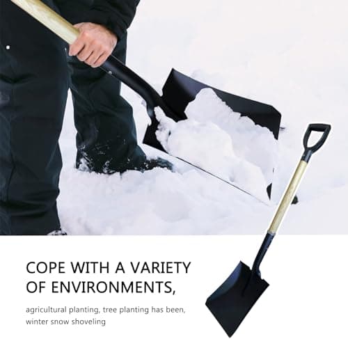 FORCOLID Flat Shovel, Square Shovel for Transfer Snow, 41 inch Long, Durable D Grip, for Farming, Outdoor Works, Gardening, Landscape Works 7