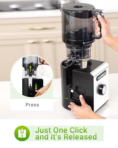 TUUMIIST Cold Press Juicer Machines 6.5'' Large Feed Chute for Whole Fruits & Vegetables, High Juice Yield, Easy to Clean 5