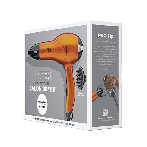 INFINITIPRO BY CONAIR Hair Dryer, 1875W Salon Performance AC Motor Hair Dryer, Conair Blow Dryer, Orange 6
