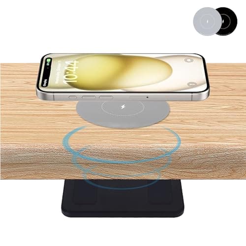 2-inch (50mm) NiiTTER Invisible Wireless Charger, Under Desk Wireless Charger, Under Counter Wireless Charging for iPhone 17/16/15/14/13/12/Wireless Phones(Adapter Included)