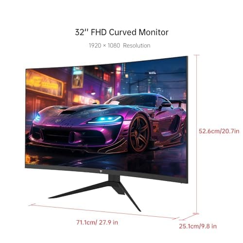 KTC 32 Inch FHD 1080p Curved Gaming Monitor - VA 1500R Curved Monitor, 165Hz 1ms MPRT, FreeSync & G-Sync, 122% sRGB, DP/HDMI, VESA, HDR10 for Gaming Home Office Business PC Monitor 8