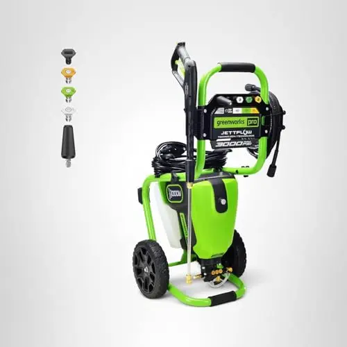 Greenworks Pro Brushless 3000 PSI (CSA Certified) 2.0 GPM Max / 1.1 GPM Electric Pressure Washer (Rugged Steel Frame, 25 FT Hose, 35 FT GFCI Power Cord) 10