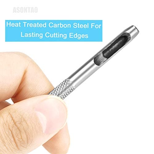 6PCS Hollow Leather Hole Punch Set (1.5mm-4mm) for Belts, Watch Bands, Leather Craft, Round Hole Punch Tool for Belt, DIY, Leatherworking, Repair Tools -ASONTAO 6