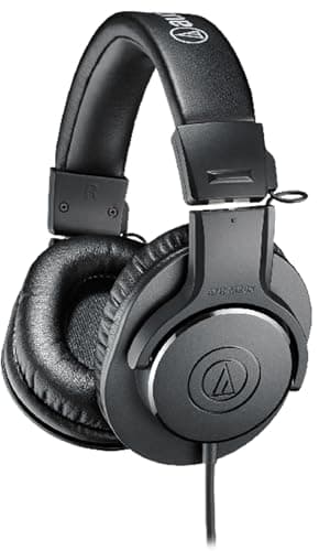 Audio-Technica ATH-M20x Professional Monitor Headphones - Black Bundle with Case and Austin Bazaar Polishing Cloth 7