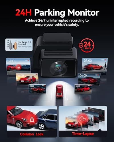 REDTIGER F4 Pro 4K Dash Cam Front and Rear, STARVIS 2 Sensor, 128GB Card Included, Built-in 5.8GHz WiFi6, 2.2inch Touch Screen Dash Camera for Cars, Voice Control, 24H Parking Mode 6