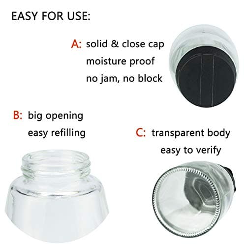 MILEKE Salt and Pepper Shakers, Moisture-Proof Condiment holders 150ML, 2/pack 5