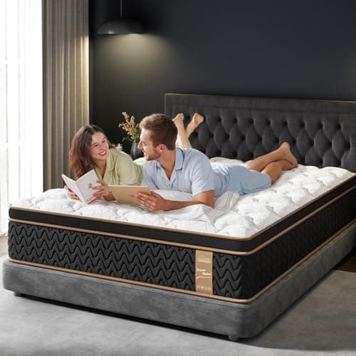 Queen Mattress 14 Inch, Cooling Hybrid Bed in a Box, Individual Pocket Springs, Motion Isolation, Targeted Hip/Shoulder/Lumbar Support, Fiberglass-Free, Ergonomic Zones, 365-Night Trial, CertiPUR-US 9