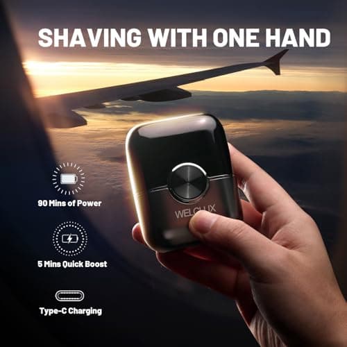 Electric Foil Shavers for Men: Foil Shaver for Men with 2 Gears Adjustable - Mini Electric Razor with Big LED Display & 4 Floating Blades - Face Shaver with IPX7 Waterproof, Valentine's Day Gifts 5