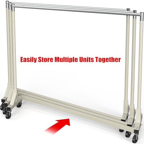 Simple Houseware Industrial Grade Z-Base Garment Rack, 500lb Load with 63 Inches Extra Long Bar, Gray 5