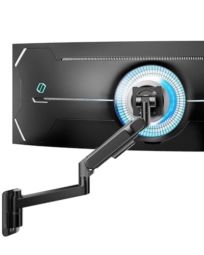 ARES WING Monitor Wall Mount for 24-57 Inch Ultrawide Gaming Screens, Premium Heavy Duty Monitor Arm Holds 60 lbs, Full Motion Gas Spring, Bearing Head for Easy Adjustment, 75/100 VESA Mount, Black 9