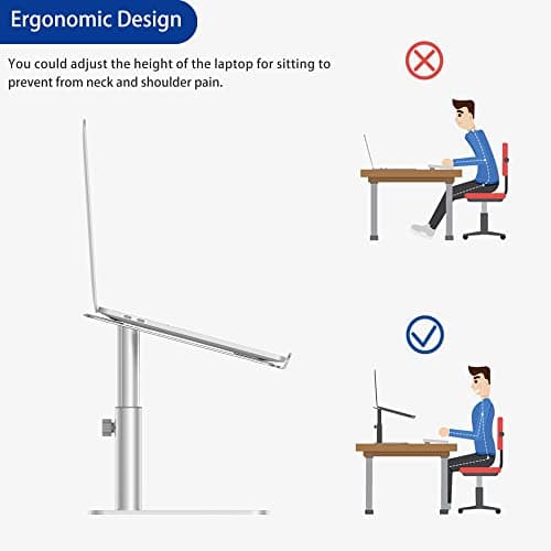 BESIGN LSX6N Laptop Stand, Ergonomic Adjustable Notebook Riser Holder, Computer Stand Compatible with Air, Pro, Dell, HP, Lenovo More 10-15.6" Laptops, Silver 8