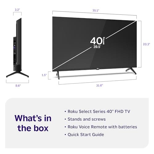 Roku Smart TV – 40-Inch Select Series, 1080p Full HD TV – Roku TV with Voice Remote – Flat Screen LED Television with Wi-Fi for Streaming Live Local News, Sports, Family Entertainment 9