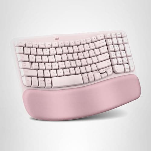 Logitech Wave Keys Wireless Ergonomic Keyboard with Cushioned Palm Rest, Comfortable Natural Typing, Easy-Switch, Bluetooth, Logi Bolt Receiver, for Multi-OS, Windows/Mac - Rose 11