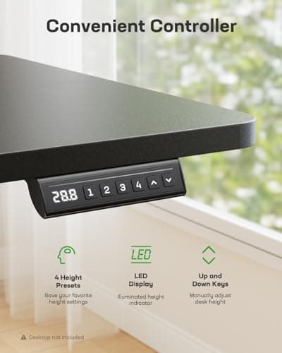 Marsail Standing Desk Frame,Electric Standing Desk Legs with Powerful Motor,Height-Adjustable Desk Leg with 176 lbs Max Load for Various Desktops,Stand up Desk Legs with 4 Memory Presets,Frame Only 7