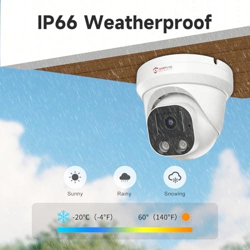 Anpviz 4K PoE IP Camera, 8MP Turret Security IP Camera Outdoor Indoor Wired, AI Human Vehicle Motion Detection, 100FT Smart Dual Light Color Night Vision, Built-in Mic, Waterproof, NDAA (U Series) 6