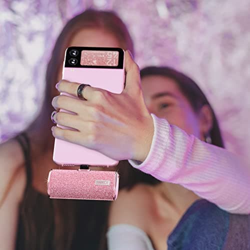 iWALK USB C Portable Charger, 4500mAh Ultra-Compact Small Power Bank, Sparkly Battery Pack Compatible with iPhone 16/15, 16 Plus, 16 Pro, 16 Pro Max, Samsung Galaxy S25, S24, S23 Ultra Z Flip5, Pink 7