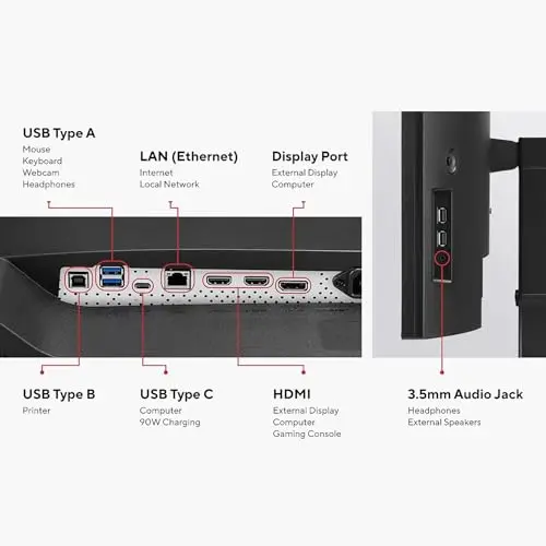 LG Ultrawide 34BQ77QB-B 34" Webcam UW-QHD Curved Screen LED Monitor - 21:9 - Textured Black 3