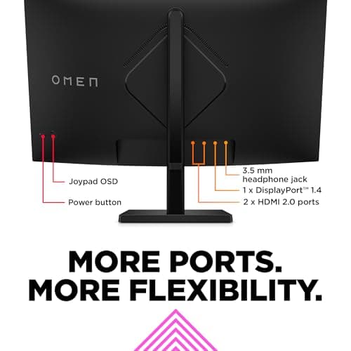 HP OMEN 32c QHD 165Hz Curved Gaming Monitor, QHD Display (2560 x 1440), VA Panel, 99% sRGB, 90% DCI-P3, 16:9, AMD FreeSync Premium Technology, 32c (2023) 11