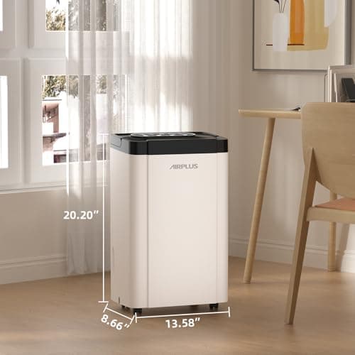 AIRPLUS 4,500 Sq.Ft 70 Pint Dehumidifier for Basements, (4 Smart Modes) Quiet Dehumidifiers for Bedroom & Home with Drain Hose, Auto Shut Off/24 Hr Timer/0.8Gallon Water Tank 6