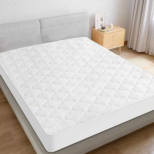 Full Size Mattress Protector Pad Waterproof Quilted, Breathable & Cooling Full Mattresses Pad Cover Fitted for Double Bed with Deep Pocket Up to 14", (White) 5
