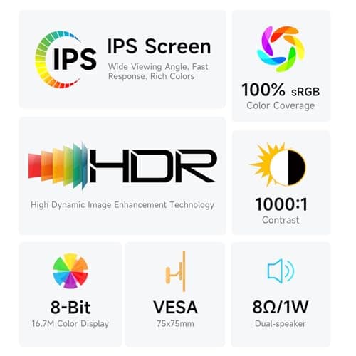 AYY 17.3" Portable Monitor 240Hz, 1080P FHD Laptop Gaming Monitor, 100% sRGB Eye Care IPS HDR Screen, USB-C HDMI Travel Monitor for PC Mac Phone Xbox PS5 Switch Laptop, w/Smart Cover & Speakers 2